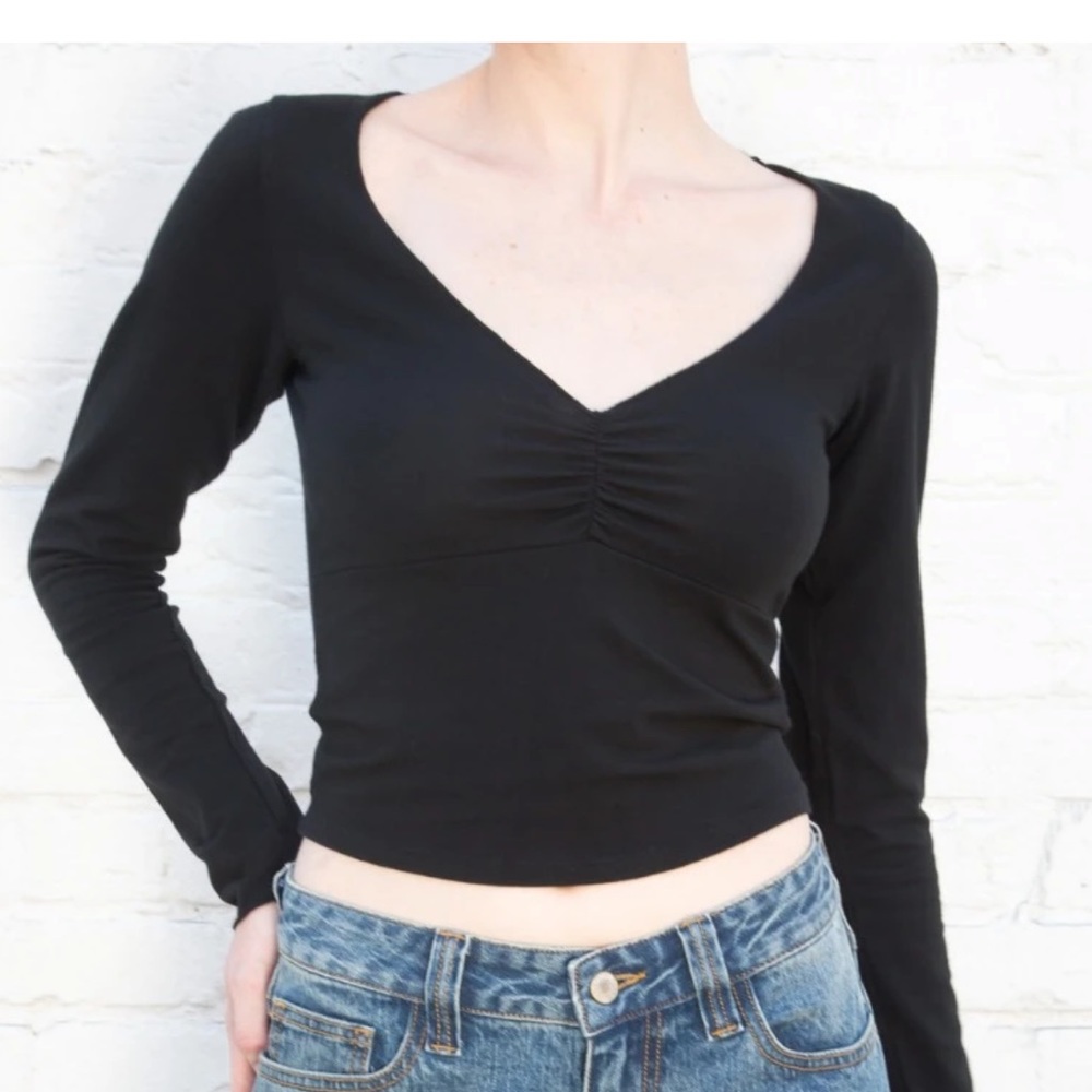 white long sleeve top
